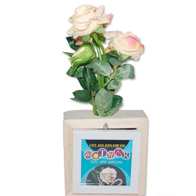 "Mother Photo Frame with Artificial Flowers -code009 - Click here to View more details about this Product